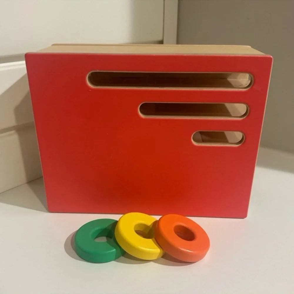 Lovevery Count and Slide Ring Chute Colorful Wooden Shape Sorter